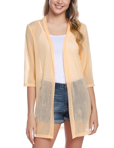 トップス todo SHEER LAYERED LONG CARDIGAN Women's Turtleneck Zip Up Cardigan Sweaters Oversized Drop