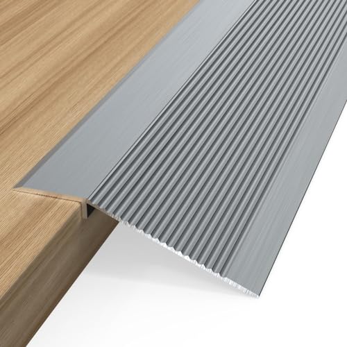 Floor Transition Strip, Aluminum Transition Strips for Doorway Door Threshold Strip Carpet Transition Strip Threshold Ramps for Doorways (Gray, 36''x4'')