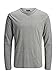 JACK & JONES Herren Longsleeve JJEBasic O-Neck Langarm-Shirt 12059220 Light Grey Melange S