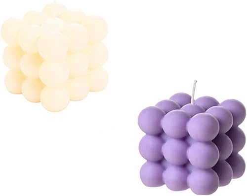 Miniatura 4 de Paquete de 2 velas de burbujas  Velas perfumadas de soja en cubos sin humo, velas estéticas para decoración del hogar, uso doméstico y regalo