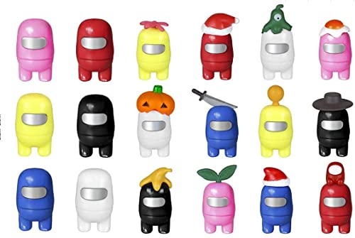 18PC Hot Figures Toys for Allamong in Us PVC Space Figures Model Toys Cake Decorations for All Among Accessories Computer Desktop Dolls Gifts Mesh Gaming Figures Collection Toys Gifts