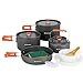 Odoland Camping Cookware Set Non-Stick Lightweight Camping Kettle Pots and Pans Mess Kit with Bowls Soup Spoon for Backpacking, Outdoor Cooking and Picnic for 4-6 People