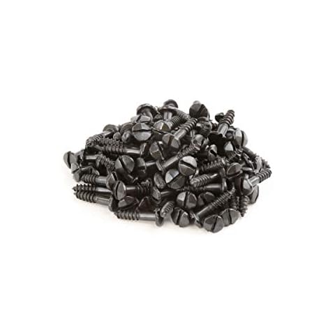 Renovators Supply Manufacturing Slotted Pyramid Head Screws 5/8 in. Steel Black Screws Pack of 100 Pieces Cover