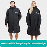 FREESPIRIT Unisex Aquarobe Pro Waterproof Jacket with Hood, Fleece Lining & 2 Zipped Pockets for Adults, Oversized Changing & Dry Robe for Men & Women (UK, Alpha, L, XL, Regular, Regular, Black) - Image 2