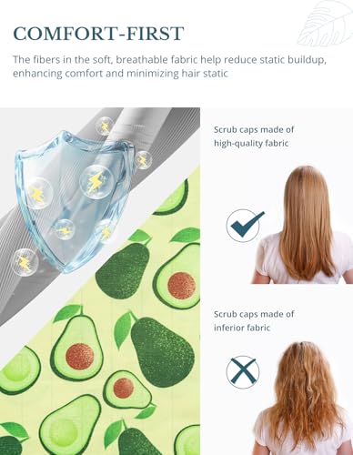 Image of Scrub Caps for Women with Buttons, Classic Surgical Caps | Double-Sided Printed, Adjustable,Long Hours, Sweatbands, Fabric Help Reduce Static Buildup