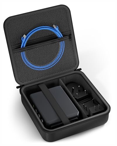 Image of ProCase Hard Carrying Case for GL-BE3600(Slate 7) /SFT1200(Opal) /MT3000(Beryl AX) /MT3600BE(Beryl 7) Glinet Travel Router, Portable Organizer Bag for WiFi Routers, Power Adapter and Accessories -Black