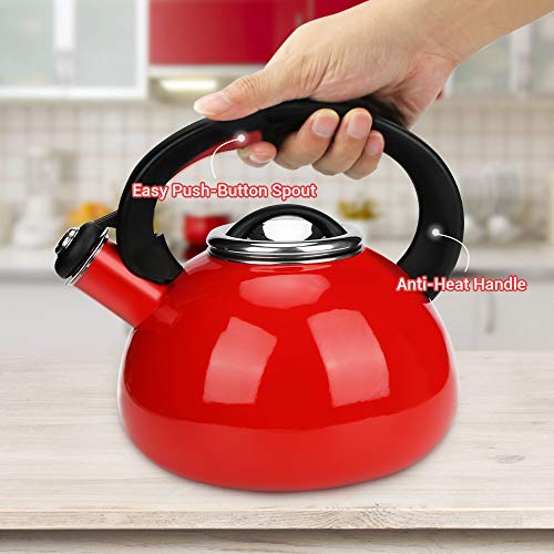 image for Whistling Tea Kettles, AIDEA 2.3 Quart Ceramic Tea Kettle for Stovetop
