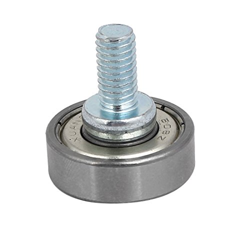 Aexit M6 x Material handling 12mm Screw Thread F Type Idler Bearing Pulley 12mm x 22mm x 7mm Model:17as216qo702