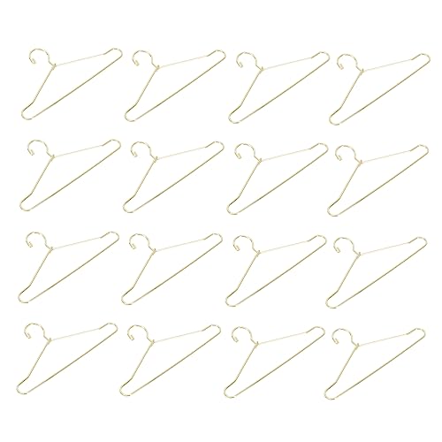KICHOUSE 25pcs Mini Hanger Mini Garment Hanger Clothing Gadgets Doll Hanger 1/ 3 Bjd Dolls Hanger Tiny Clothing Dress Hanger Dolls for Coat Hangers Iron Dress Hanger Golden