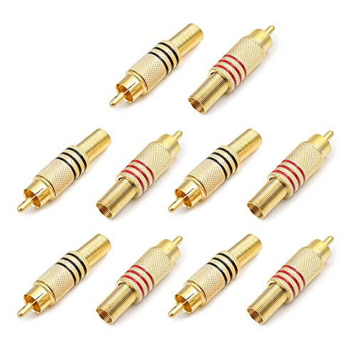 Fielect 20Pack Adaptador Conector RCA Macho para Audio y Video miniatura 1