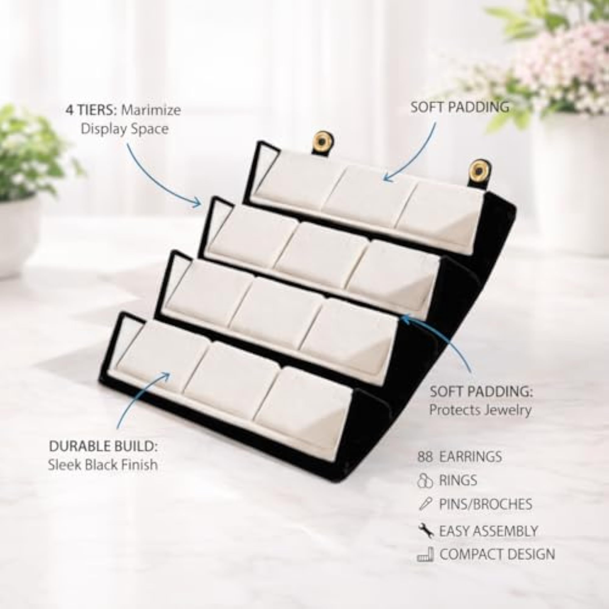 Velvet Earring Storage Case, Foldable Travel Jewelry Box