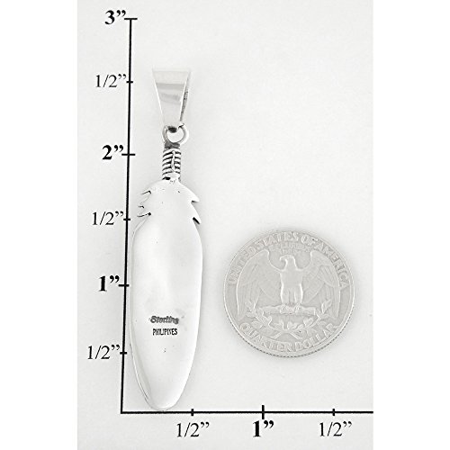 925 Sterling Silver Gemstone & Turquoise Feather Necklace (Pendant & 24" Chain)4