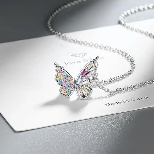 Bijoux femmes collier papillon argent zircon pendentif luxe mode 2025 - 7