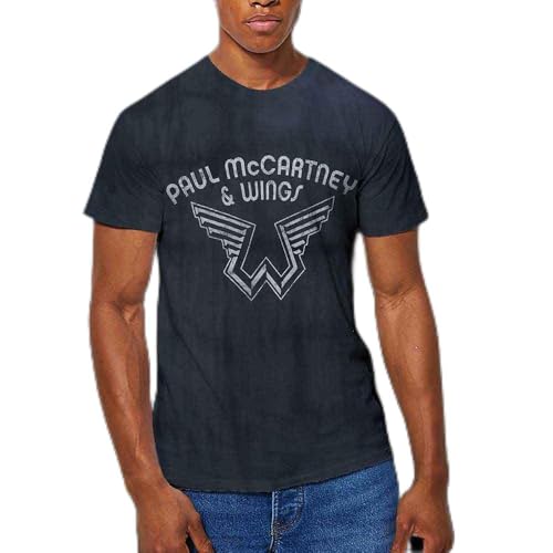Rock Off officially licensed products Paul Mccartney Logo Officiel T-Shirt Hommes Unisexe - Les Beatles, Paul McCartney, John Lennon, RIngo Starr, George Harrison Rock Off officially licensed products Paul Mccartney Logo Officiel T-Shirt Hommes Unisexe