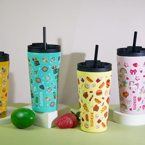 Image of BJPKPK 34oz Coffee Tumbler with Straw, Insulated Stainless Steel Cup