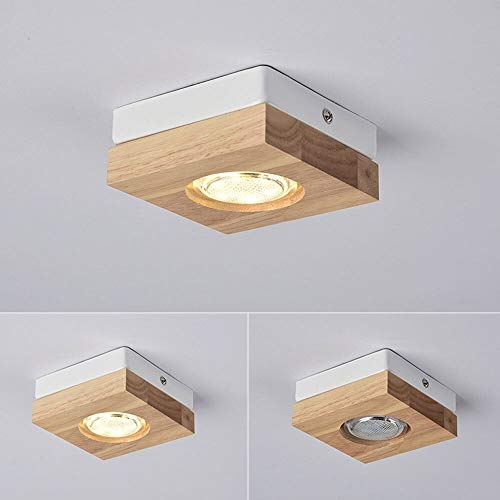 Downlight empotrable LED madera 3W iluminación de techo para salón con panel plano sutil 4