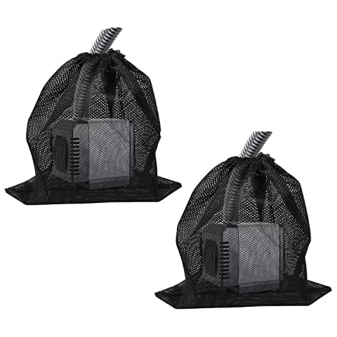 FT HITA 2 Pack Pump Barrier Bag, 16.2''×12.2'' With Drawstring Pond Mesh Pump Filter Bag For Pond Biofilters Aquarium Filtration And Outdoor Swimming Pool Media Bags(Black) Cover
