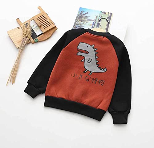 Kids Baseball Jacket Color Block Coat Fall Winter Fleece Vintage Outerwear Long Sleeve Warm Cardigan Jacket (BK2, 2-3 Years)3