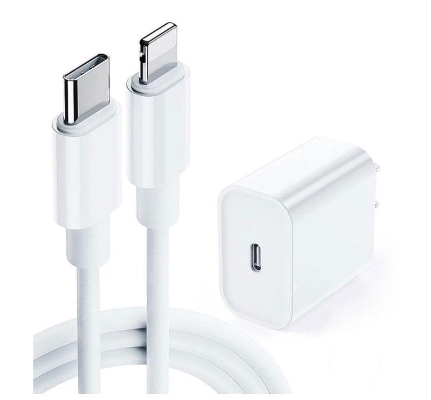 Chargeur 18W USB-C pour iPhone avec câble compatible Lightning 2 mètres DrPhone Lunar Pro