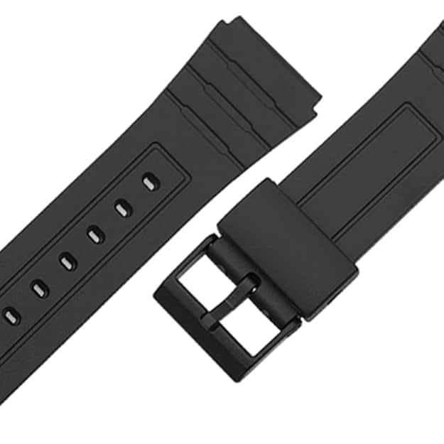 Image of 18mm Compatible with CASIO F-91W F-91WG F-91WM F-94WA F-93W F-105W F-106W F-28W, Adjustable Band with Pin Buckle. (Check Third Image For Referance)