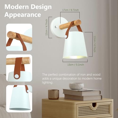 Image of Battery Operated Wall Sconces Set of Two, Dimmable Battery Powered Wall Sconces Lamp, White Cordless Wall sconce with Remote Control, Indoor Wireless Wall Mounted Lamp For Bedroom Living Room