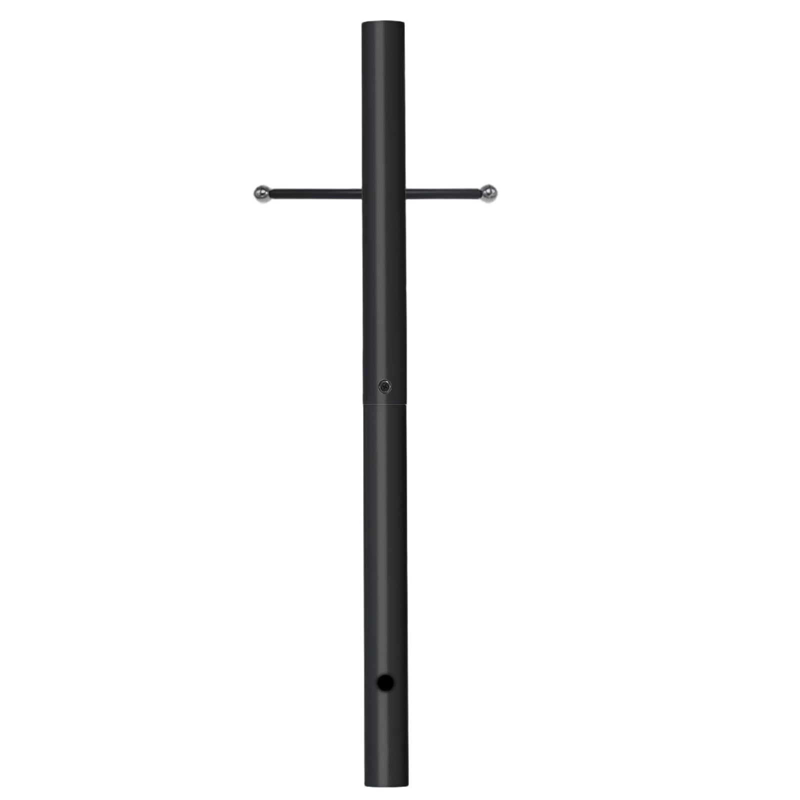 80-Inch Black Outdoor Lamp Post - 3-InchDiameter,Cast lron CrossArm for Driveway Pathway,Yard,Garden,Lighting,Weather-Resistant,Direct Burial Design