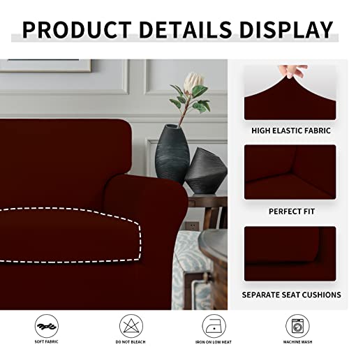 Image of Easy-Going 2 Pieces Stretch Sofa Slipcover for Armchair Washable