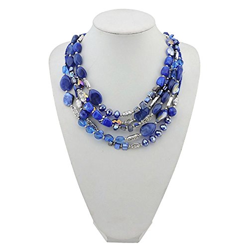 Bocar NK-10376 Multi Layer 5 Strand Statement Collar Beaded Necklace thumb #2