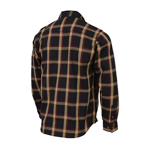 Milwaukee Leather MNG11669 Men's Black and Yellow with Red Long Sleeve Cotton Flannel Shirt3
