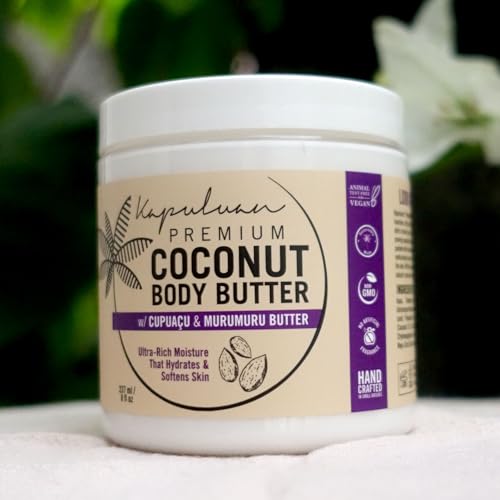 Kapuluan Coconut Body Butter For Women Dry Skin, Body Butter With Pure Coconut Oil, Cupuaçu & Murumuru, Whipped Body Butter For Women, Shea Body Butter Cream, Mantequilla Corporal thumb #1