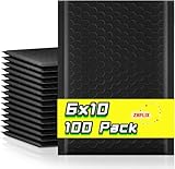 ZHPLIX Poly Bubble Mailers 6x10 100 Pack Usable Size 6x9 Black Waterproof Self Seal Adhesive Shipping Bags, Cushioning Padded Envelopes for Shipping, Mailing,Small Business Supplies.