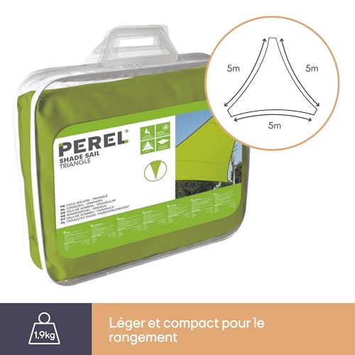 Toile d'ombrage de jardin triangulaire 5m pour terrasse Perel vert