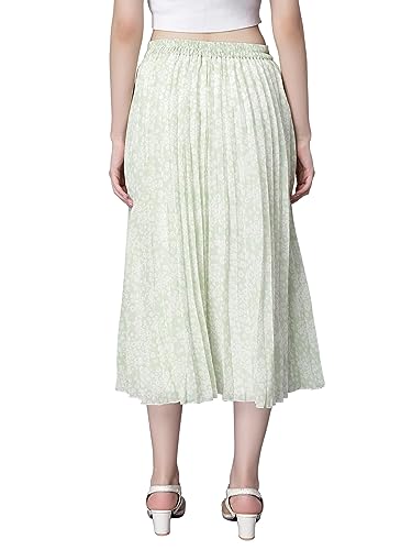 Image of NUEVOSDAMAS Floral Printed Pleated Navy /Multi Skirt