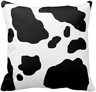Black White Holstein Cow Print Throw Cushion Throw Pillow Square Throw Pillow Cover Cushion Case With Hidden Zipper Closure Pillowcase For Living Room Sofa 18 In