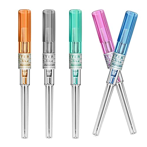 Aiguilles de piercing au nez - Unihuby 10PCS Aiguilles de perçage oreille nez Tailles mixtes 14G 16G 18G 20G 22G IV Aiguilles de cathéter pour piercing Outils