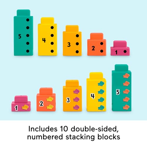 Fisher-Price L’Alligator des Additions Jouet pour Apprendre à Compter avec 10 Blocs à empiler, pour Les Enfants à partir de 3 Ans, JCT13
