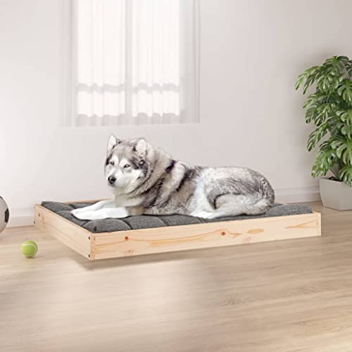 Large Dog Bed 40x29.1 in Pine Frame Rustic Wooden Dog Sofa