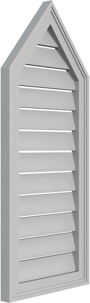 GVSPE16X3802SF-14 Peaked Top Brickmould Frame, Primed Tan Signature Series Surface Mount Gable Vents, 16-in. W x 38-in. H, Unfinished
