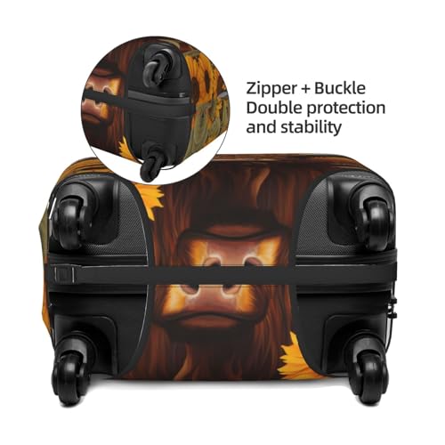 Luggage Cover Protector Suitcase Cover - Countryside Sunflower Cow Santi-Scratch Uitcase Cover for Luggage3