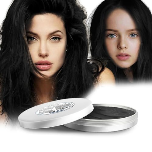 COLAYERIST Black Hair Color Wax, Temporary Washable Hair Color Dye for Kids, Temporary Dye Wax Natural Hairstyle Cream Hair Pomades for Women & Men Party Cosplay Halloween