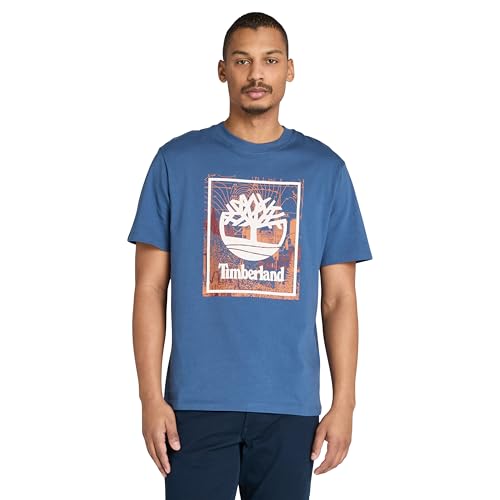 Timberland Mens Front Seasonal Stack Logo Graphic T-Shirt