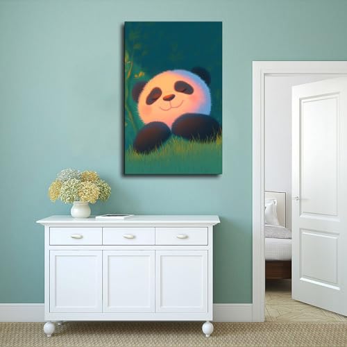 Impression sur toile panda endormi 40x60cm pour habiller un mur vide avec douceur