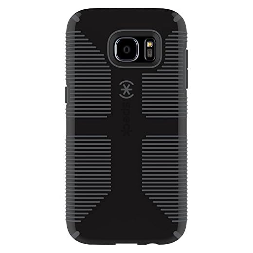 Speck Products Samsung Galaxy S7 Edge Case, CandyShell Grip Case (Black/Slate Grey), Military-Grade Protective Case