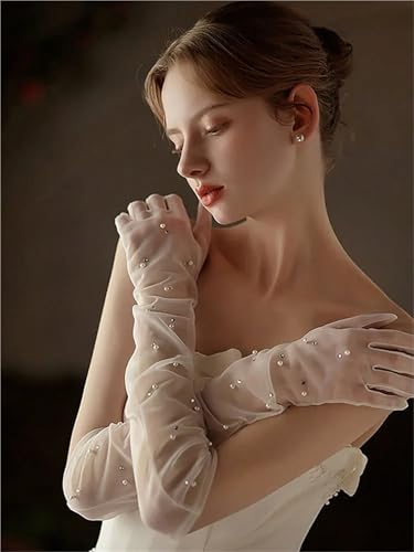 Guantes de satén blanco para novia cortos con lazo accesorios de vestido boda 2