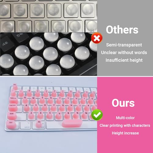 Protectores de teclado de silicona para uñas largas con letras miniatura 4