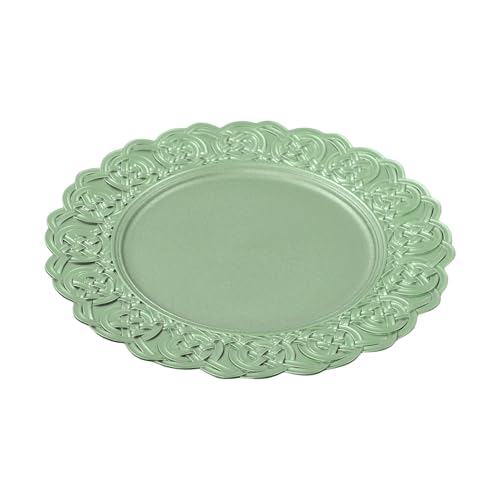 Platos cargadores plásticos redondos 13" juego 100 piezas miniatura 7