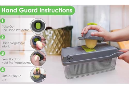 VIVIDUS-16-in1-pro-vegetable-chopper-professional-mandoline-slicer-onion-chopper-fruit-and-vegetable-slicer-with-container-vegetable-and-fruit-chopper-Onion-cutter-Kitchen-gadget-Medium-Green
