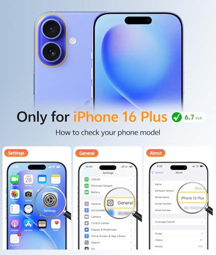 Image of FNTCASE for iPhone 16 Plus Case: [Compatible with Magsafe] Integrated Silicone Phone Cases with [Full Camera Protection] [Screen Protector] Military Grade Shockproof Protective Cover - Ultramarine