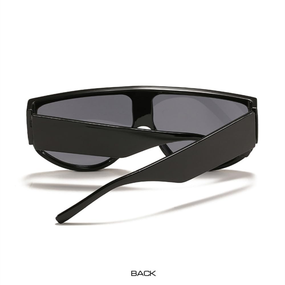 Gafas de Sol Planas de Gran tamaño para Mujer, Lentes de Sol cuadradas de una Pieza a la para Hombre, Tonos Amarillos y Verdes