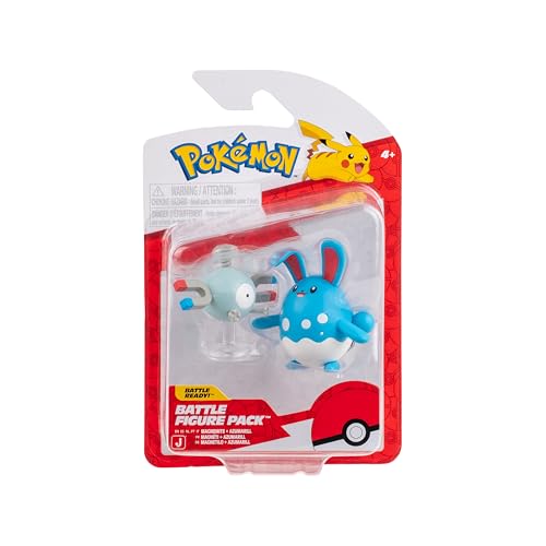 Pokémon - Figura de Combate, magnemita y azumarilla, Compatible con Clip N Go Pokemon Toy Oficial para niños 3+